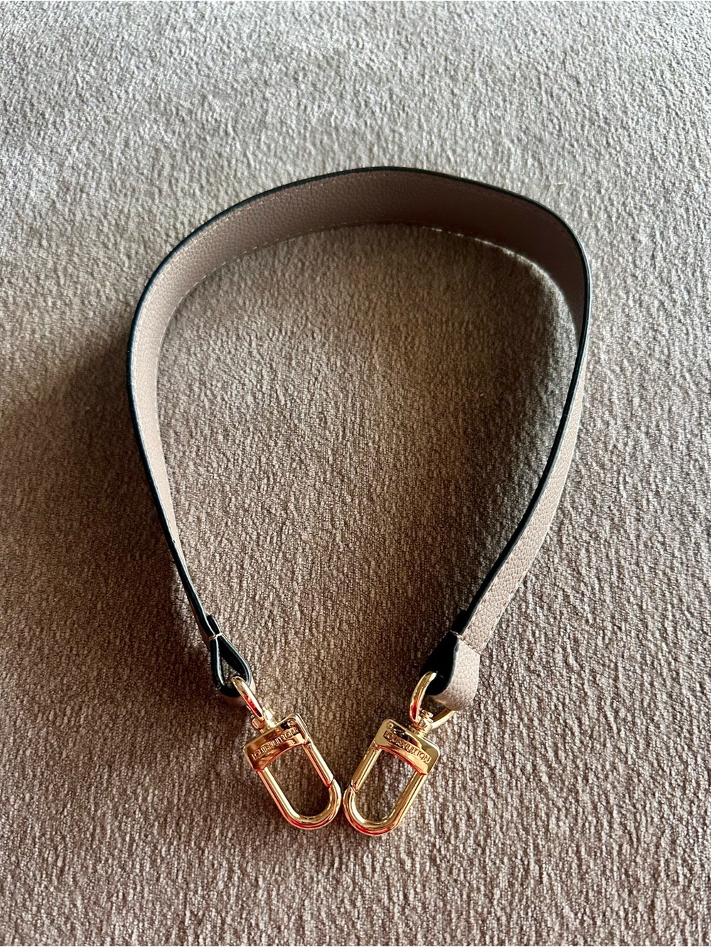 Taupe/Beige Leather Handbag Strap